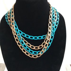 Cara New York gold and turquoise 4 chain necklace